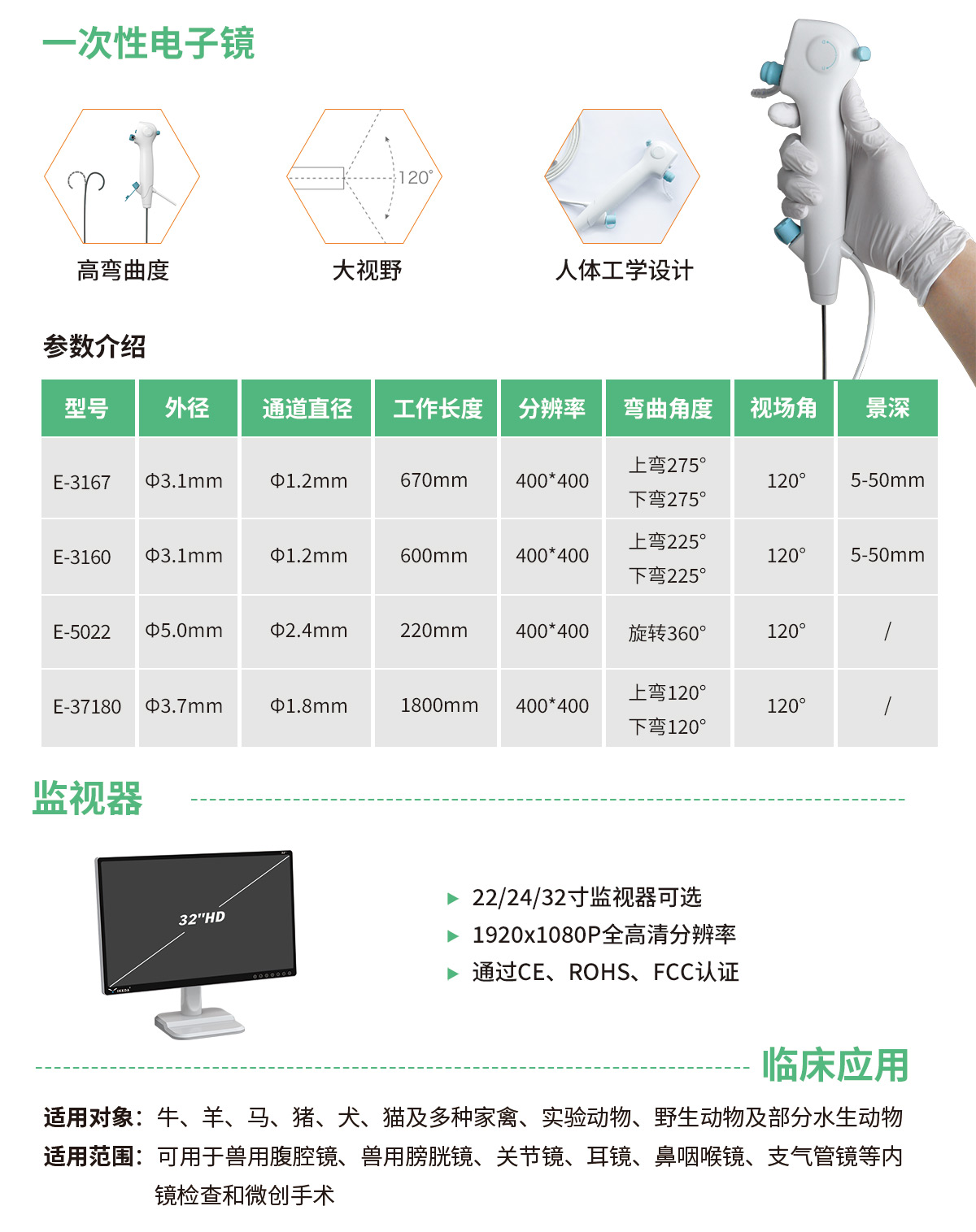 AKX-9625H 獸用內窺鏡系統